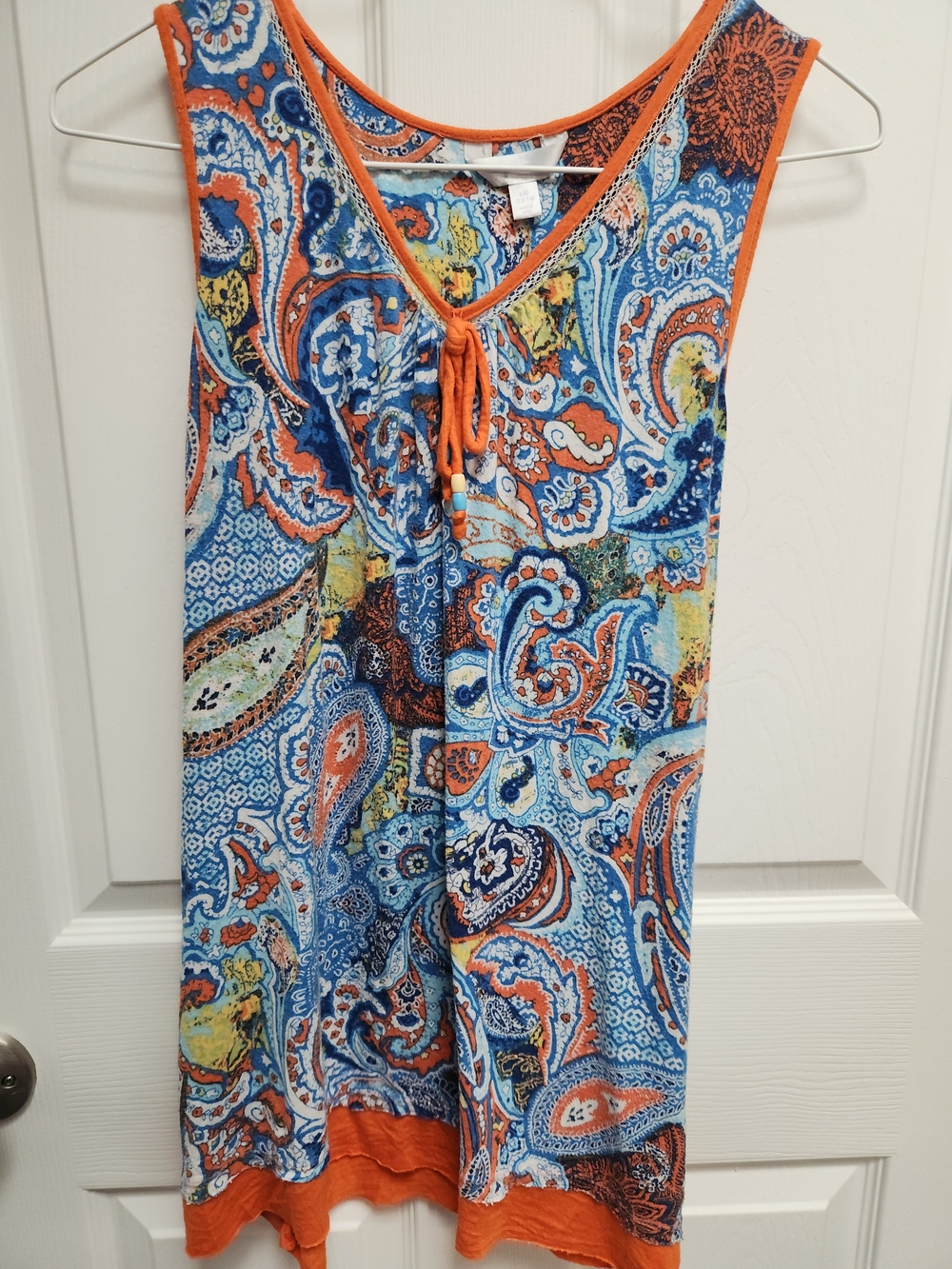 Secret Treasures Blue & Orange Paisley Romper
